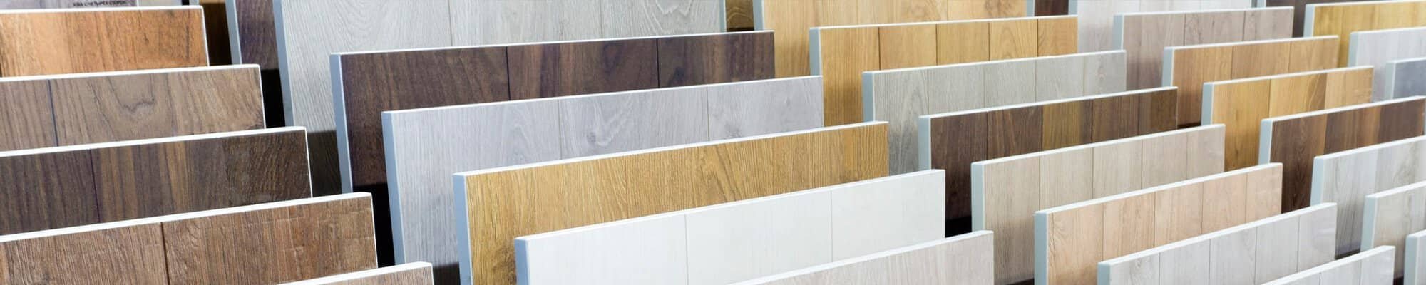 Flooring samples in a showroom