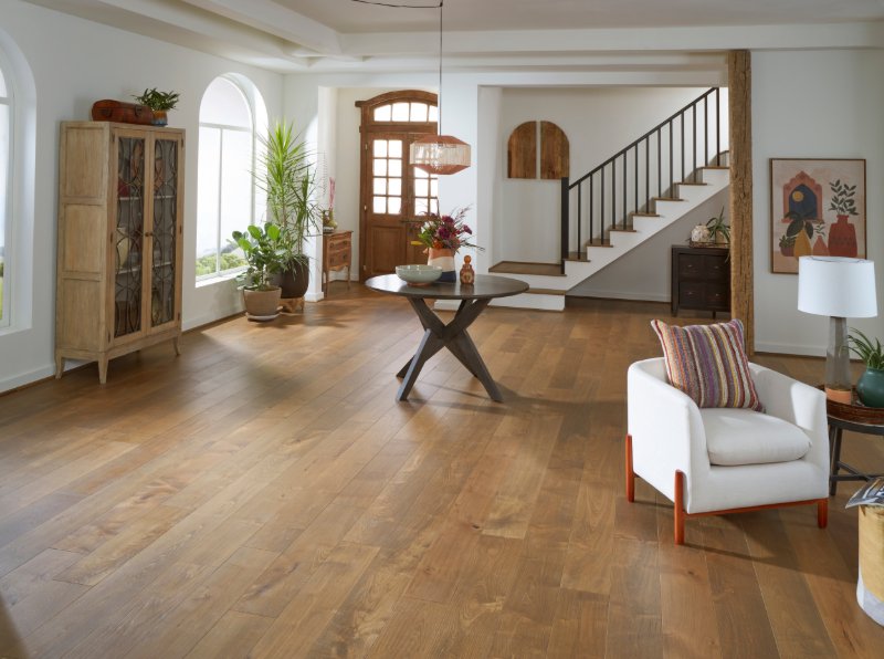 Warm brown BelleLuxe flooring by Karastan in a cozy home